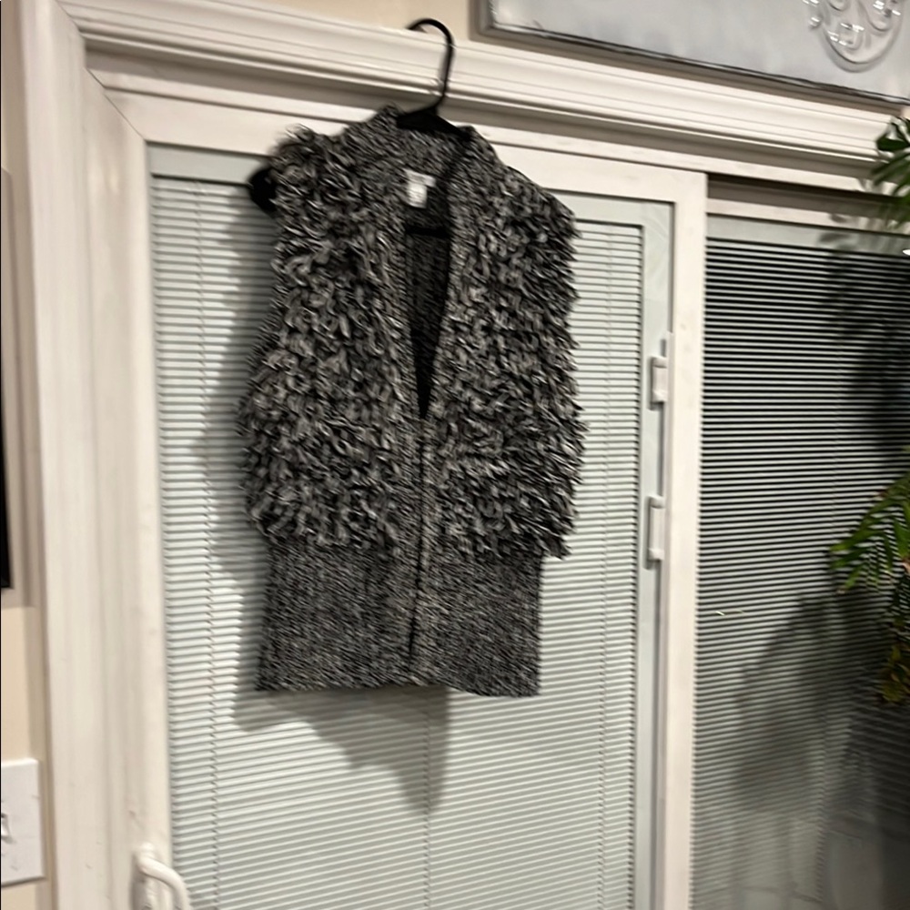 Cache Plush Gray Textured vest NWOT